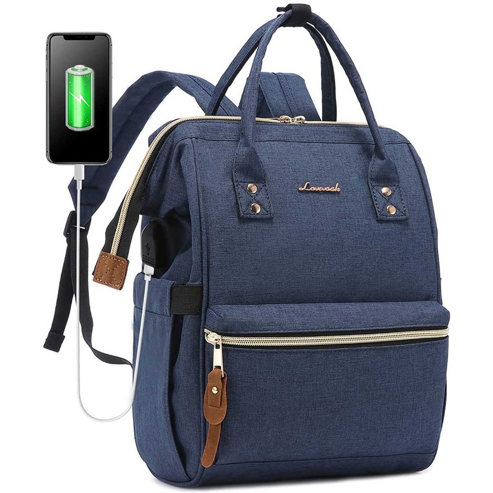 💙Mallo Backpack, USB Charging Port Blue
